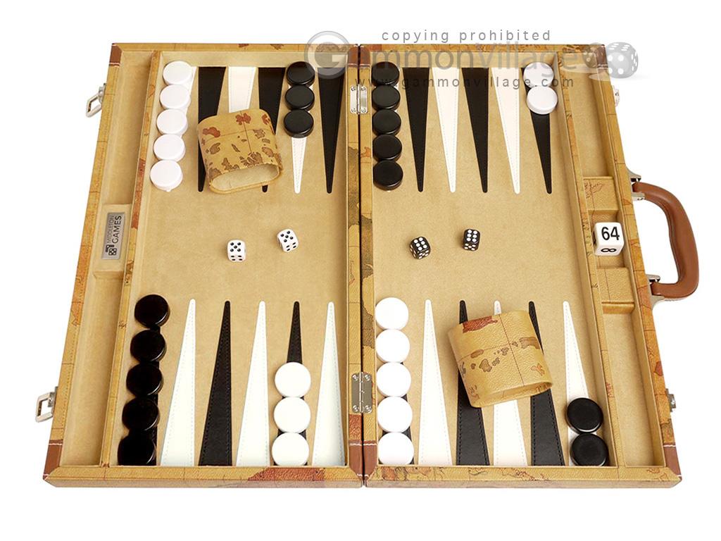 18inch Map Backgammon Set Brown Backgammon Sets