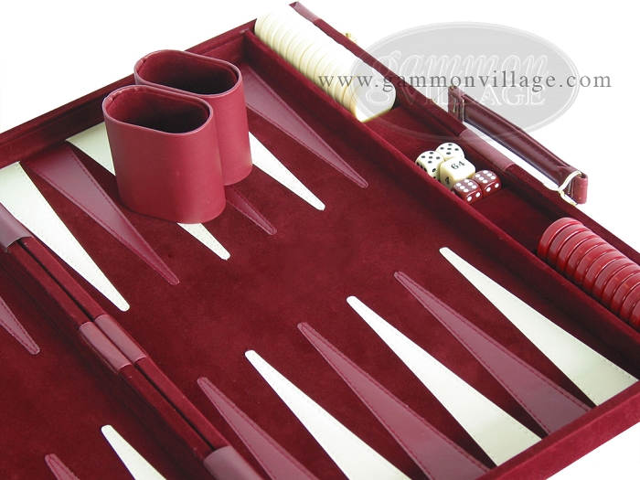 18 inch Deluxe Backgammon Set   Maroon (Brand New Set    