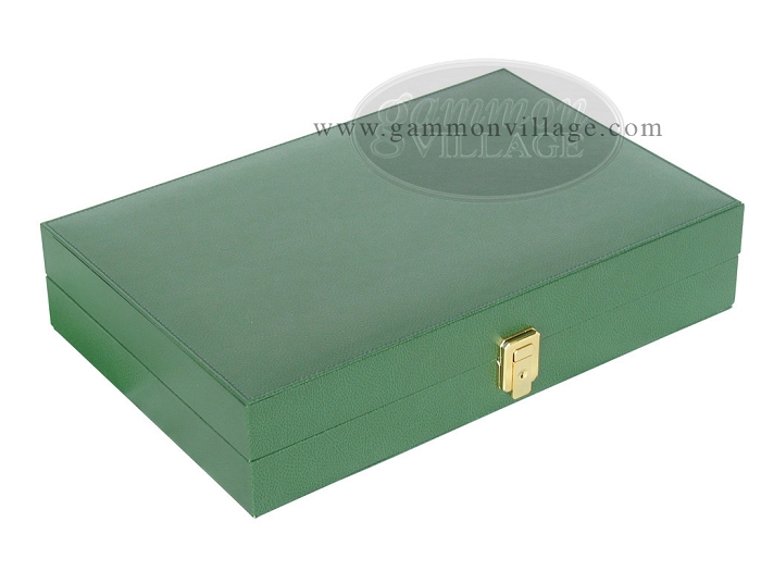   Sacci Leather/Microfiber Backgammon Set   Model ZS 305   Small   Green